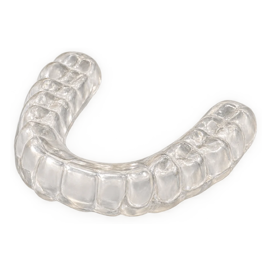 Clear custom night guard for the upper teeth